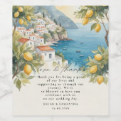 Amalfi Coast Lemon Wedding | Italian ワインラベル (シングルラベル)