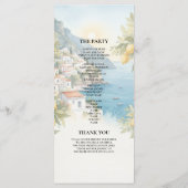 Amalfi Coast Lemon Wedding Program | Italian メニュー (裏面)