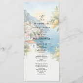 Amalfi Coast Lemon Wedding Program | Italian メニュー (正面)