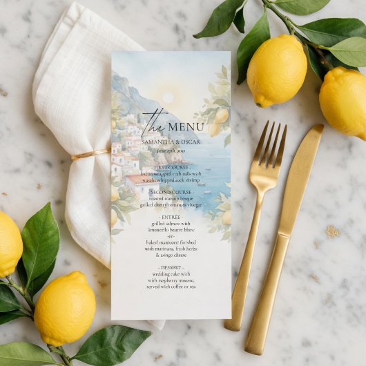 Amalfi Coast Lemon Wedding Program | Italian メニュー
