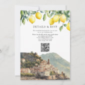 Amalfi Coast Lemons Italian QR Code Wedding 招待状 (裏面)