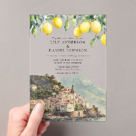 Amalfi Coast Lemons Italian Wedding アクリル招待状
