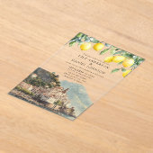 Amalfi Coast Lemons Italian Wedding アクリル招待状 (レイダウン)