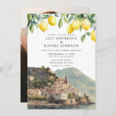 Amalfi Coast Lemons Italy Photo Wedding 招待状 (正面/裏面)
