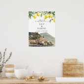 Amalfi Coast Lemons Wedding Welcome Sign ポスター (キッチン)