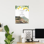 Amalfi Coast Lemons Wedding Welcome Sign ポスター (ホームオフィス)