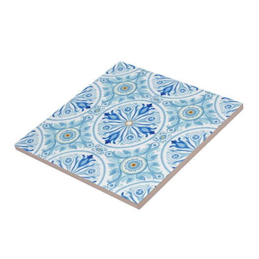 Amalfi Coast Mediterranean Cobalt Blue Tile タイル (側面)