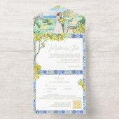 Amalfi Coast | Mediterranean Tiles Wedding オールインワン招待状 (内側)