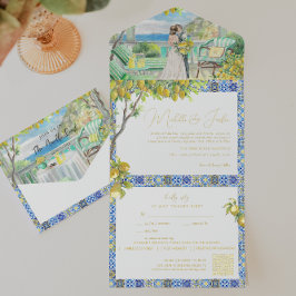 Amalfi Coast | Mediterranean Tiles Wedding オールインワン招待状