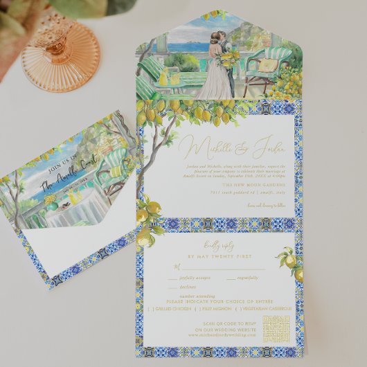 Amalfi Coast | Mediterranean Tiles Wedding オールインワン招待状