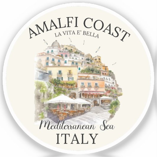 Amalfi Coast Mediterranean View  シール (正面)