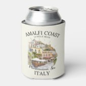 Amalfi Coast Meditteranean Sea Vintage Landscape 缶クーラー (缶正面)