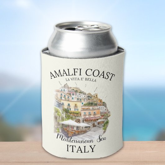 Amalfi Coast Meditteranean Sea Vintage Landscape 缶クーラー