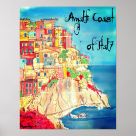 Amalfi Coast of Italy 11" X 14"ポスター ポスター