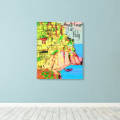 Amalfi Coast of Italy on Mediterranean Text キャンバスプリント (インサイチュ (ウッドフロア))