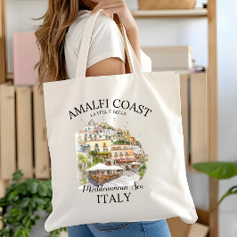 Amalfi Coast Retro Travel Art – Mediterranean Sea トートバッグ