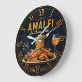 Amalfi Coast Seafood Pasta Italian Restaurant ラージ壁時計 (傾斜)