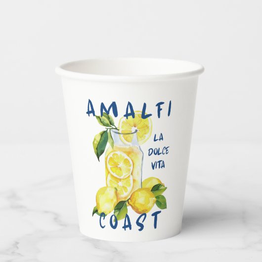 Amalfi Coast Sticker – La Dolce Vita Limoncello  紙コップ (正面)