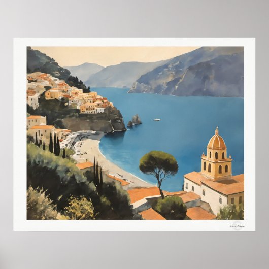 Amalfi Coast Village View Poster ポスター (正面)