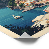 Amalfi Coast Vintage Poster – Positano Retro Print ポスター (角)