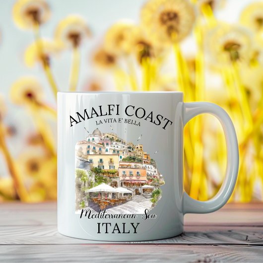 Amalfi Coast Vintage Poster Style コーヒーマグカップ