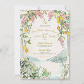 Amalfi Coast Wedding Invitation Custom Lemon Beach 招待状 (正面)