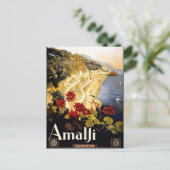 Amalfi, Italia travel poster ポストカード (スタンド正面)