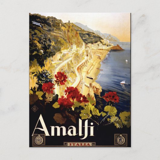 Amalfi, Italia travel poster ポストカード (正面)