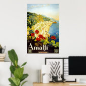 Amalfi Italian Coast Vintage Travel Poster ポスター (ホームオフィス)