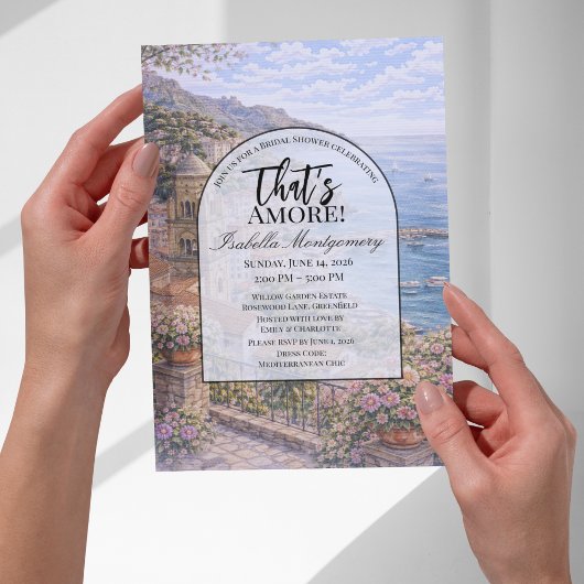 Amalfi Italian Themed Bridal Shower 招待状