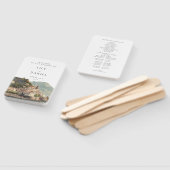 Amalfi Italian Watercolor Wedding Program ハンドファン (組立なし)