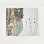 Amalfi Italian Wedding Photo Backdrop タペストリー (正面(横))