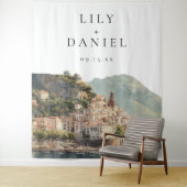 Amalfi Italian Wedding Photo Backdrop タペストリー (インサイチュ)