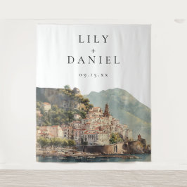 Amalfi Italian Wedding Photo Backdrop タペストリー