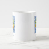 Amalfi Italy Lemon Blue White Tile Personalized ジャンボコーヒーマグカップ (正面)