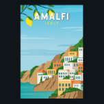 Amalfi Italy Retro Travel Art Vintage ポスター<br><div class="desc">Amalfi vector art design. Amalfi is a town in a dramatic natural setting below steep cliffs on Italy’s southwest coast.</div>