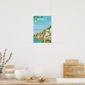 Amalfi Italy Retro Travel Art Vintage ポスター (キッチン)
