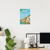 Amalfi Italy Retro Travel Art Vintage ポスター (ホームオフィス)