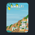 Amalfi Italy Retro Travel Art Vintage  マグネット<br><div class="desc">Amalfi vector art design. Amalfi is a town in a dramatic natural setting below steep cliffs on Italy’s southwest coast.</div>