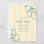 Amalfi Lemon All-in-One Handwritten Bridal Shower 招待状 (正面)