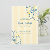 Amalfi Lemon All-in-One Handwritten Bridal Shower 招待状 (スタンド正面)