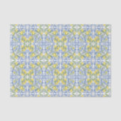 Amalfi Lemon Blue Mediterranean Tile Watercolor 薄葉紙 (正面)