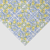 Amalfi Lemon Blue Mediterranean Tile Watercolor 薄葉紙 (詳細)