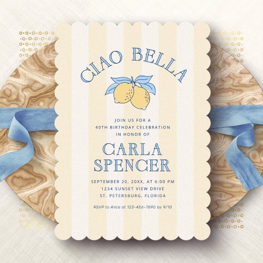 Amalfi Lemon Mediterranean Birthday Invitation 招待状
