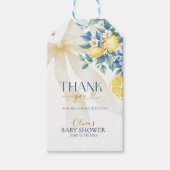 Amalfi Lemon Sweetie Blue Baby Shower Thank You  ギフトタグ (正面)