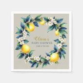 Amalfi Lemon Wreath | Italian Ciao Baby Shower スタンダードカクテルナプキン (正面)