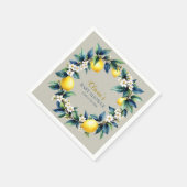 Amalfi Lemon Wreath | Italian Ciao Baby Shower スタンダードカクテルナプキン (角)
