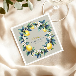 Amalfi Lemon Wreath | Italian Ciao Baby Shower スタンダードカクテルナプキン