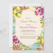 Amalfi Lemons Coastal Italian Summer Bridal Shower 招待状 (正面)