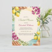 Amalfi Lemons Coastal Italian Summer Bridal Shower 招待状 (スタンド正面)